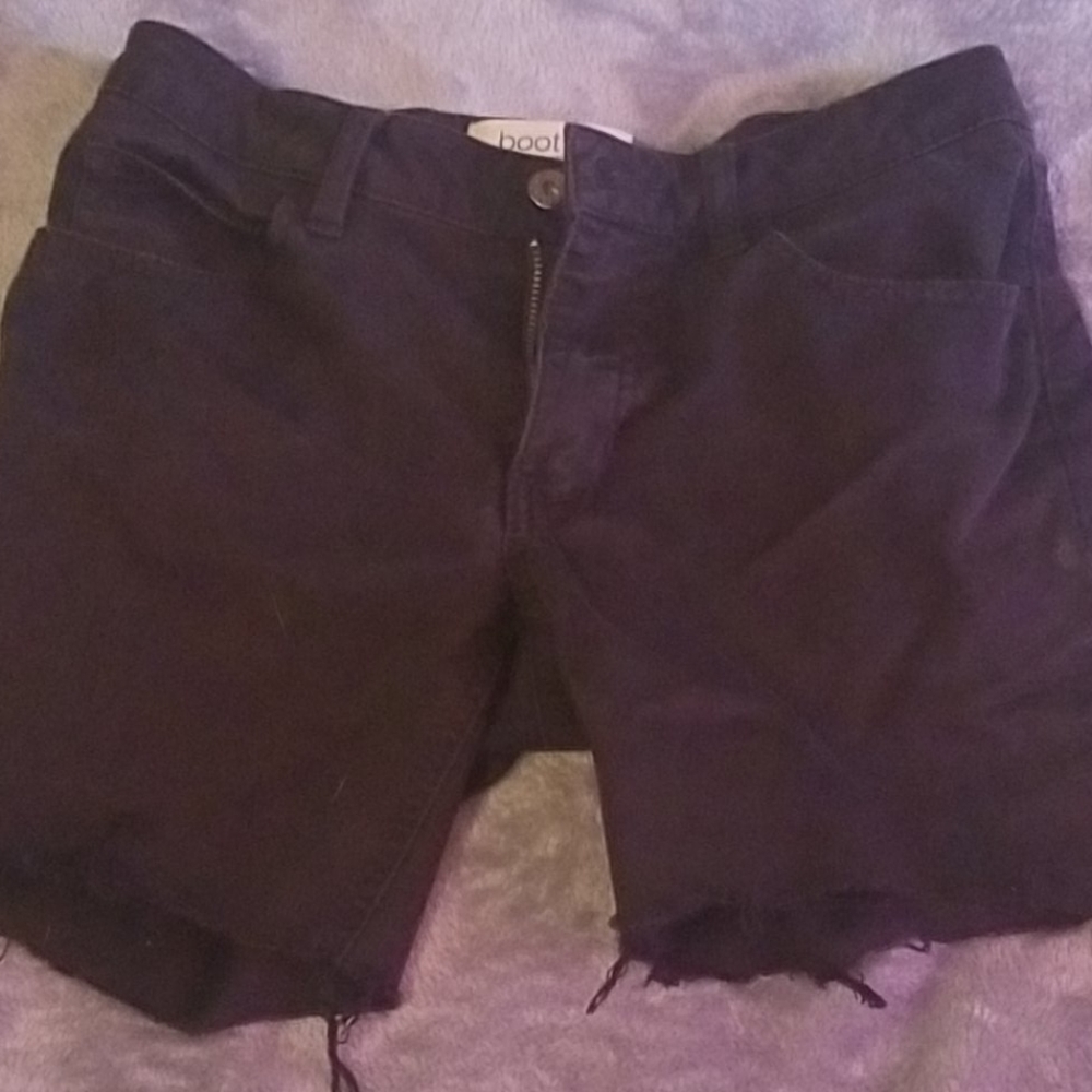 black cutoff shorts